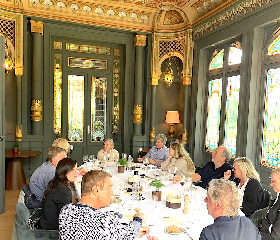 The 2024 Bordeaux Grand Cru Tour I enjoying a chateau lunch in Saint Emilion