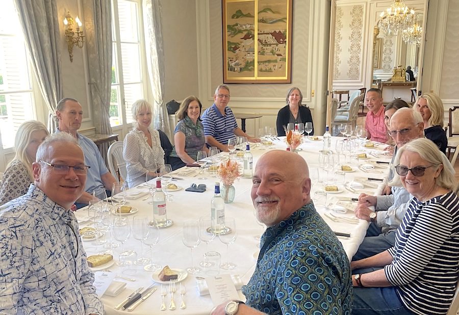 The 2024 Bordeaux Grand Cru Tour II indulging in a private Chateau Lunch
