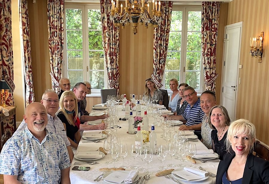 The 2024 Bordeaux Grand Cru Tour II enjoying yet another private Chateau Lunch